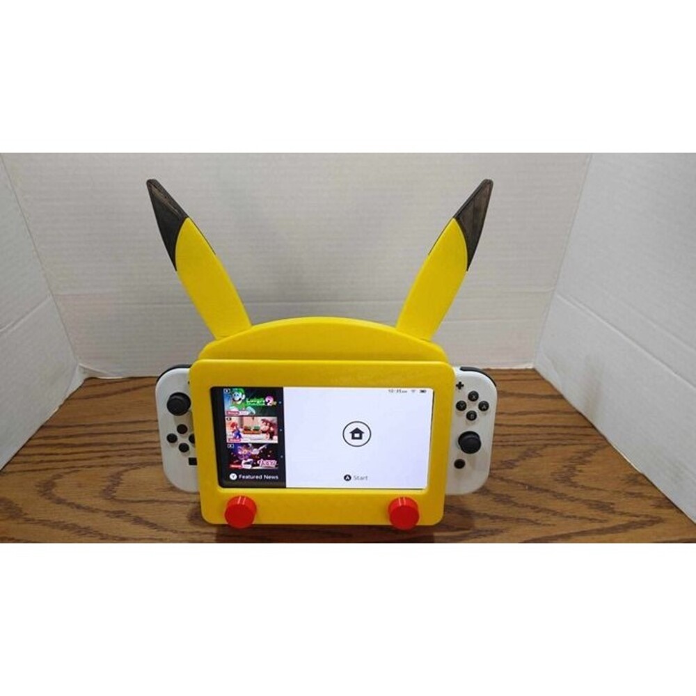 Custom 3D Printed Pikachu Nintendo Switch Holder | Adorable Desk Stand